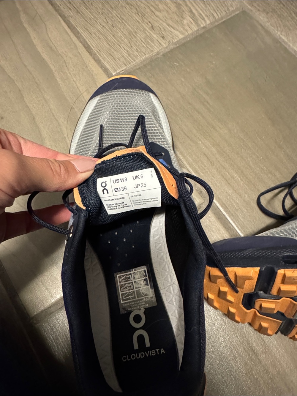 Women’s Running Shoes - Gray with Orange & Navy - Picture 5 of 6